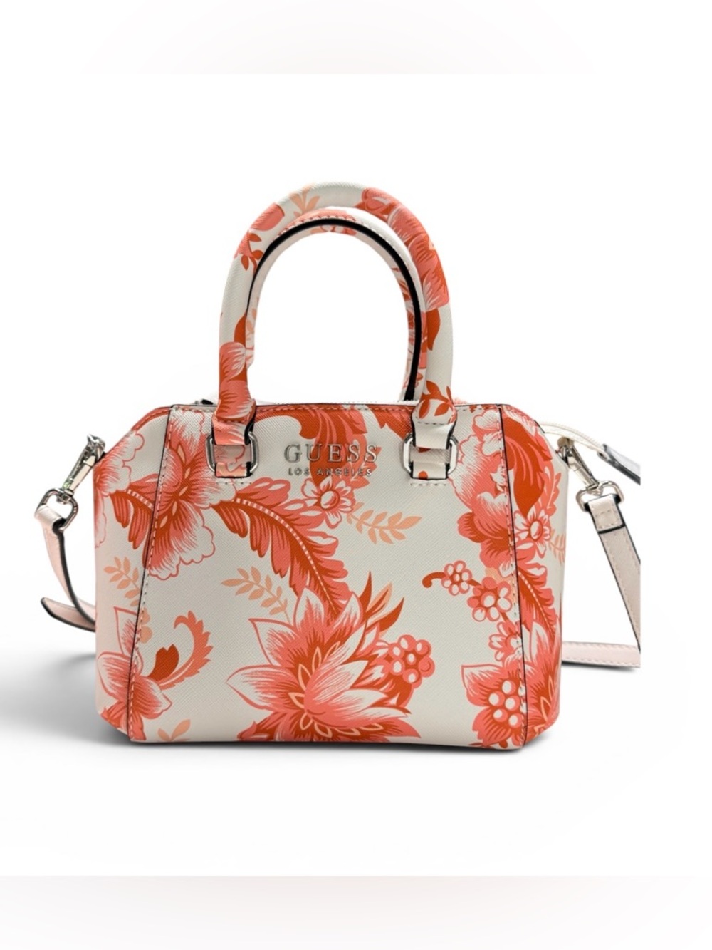 GUESS Coral Floral Mini Satchel Crossbody Bag Logo Chic Summer New
